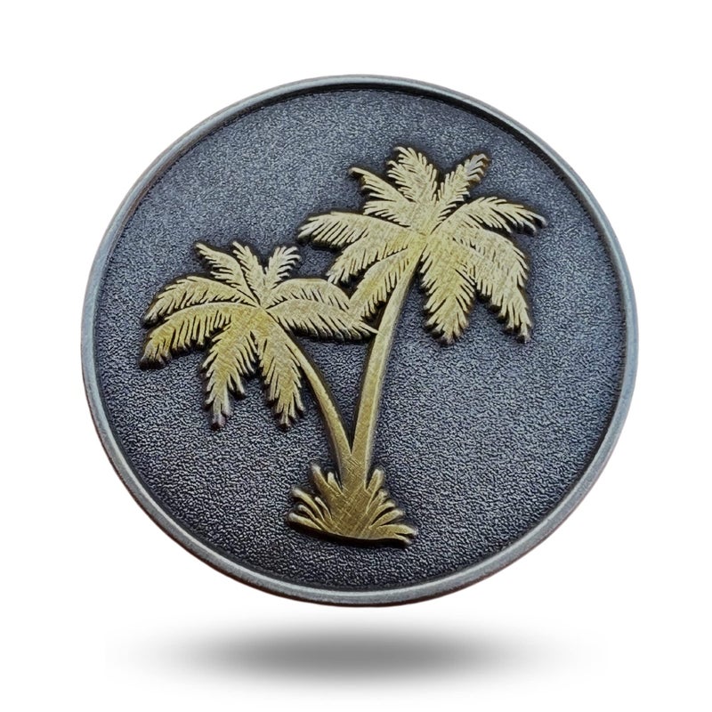 Full Metal Markers Palm Tree Unique Magnetic Metal Golf Ball Marker Accessory with Hat Clip for Men and Women (1 Ball Marker + 1 Hat Clip) - Image 3