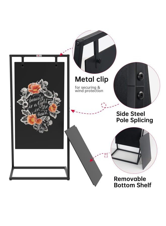 TOWON Z-Shaped Chalkboard Sign, 21''Wx43.5''H Weatherproof Chalkboard Double-Sided, Indoor/Outdoor Swinging Board, Heavy-Duty Sandwich Board with Metal Clip for Café, Sidewalk, Florist, Wedding Events - Image 4