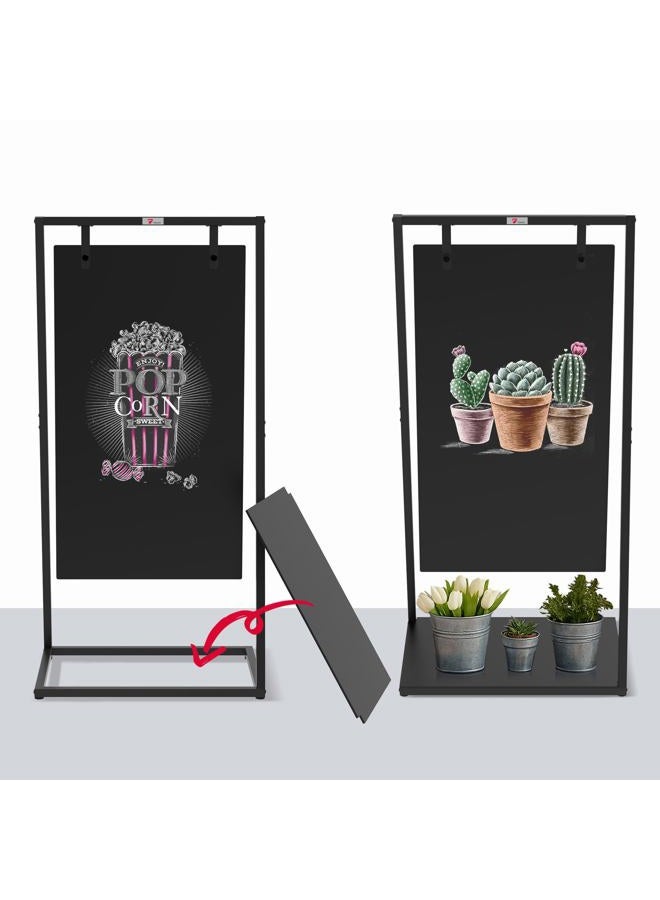 TOWON Z-Shaped Chalkboard Sign, 21''Wx43.5''H Weatherproof Chalkboard Double-Sided, Indoor/Outdoor Swinging Board, Heavy-Duty Sandwich Board with Metal Clip for Café, Sidewalk, Florist, Wedding Events - Image 3