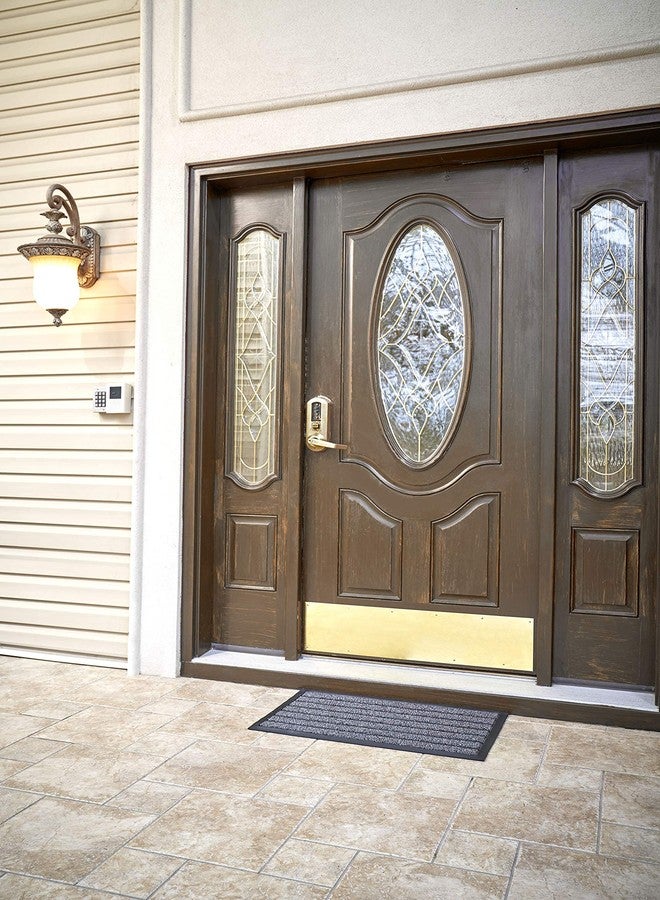 Superio Non-Slip Welcome Doormat for Entry, Indoor Outdoor, Heavy Duty, Waterproof, Easy Clean, Low-Profile Mats for Entry, Garage, Patio, High Traffic Areas, Grey Striped Coir, 18"x30" - Image 3