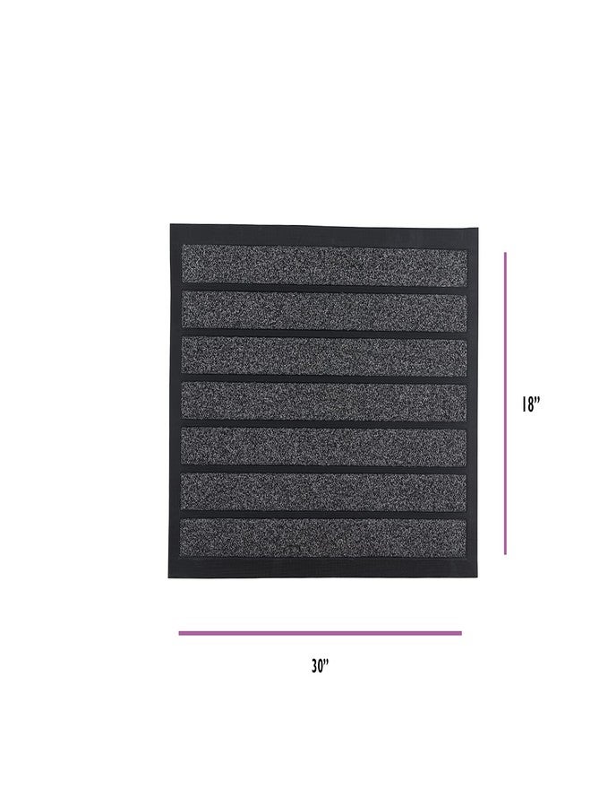 Superio Non-Slip Welcome Doormat for Entry, Indoor Outdoor, Heavy Duty, Waterproof, Easy Clean, Low-Profile Mats for Entry, Garage, Patio, High Traffic Areas, Grey Striped Coir, 18"x30" - Image 2