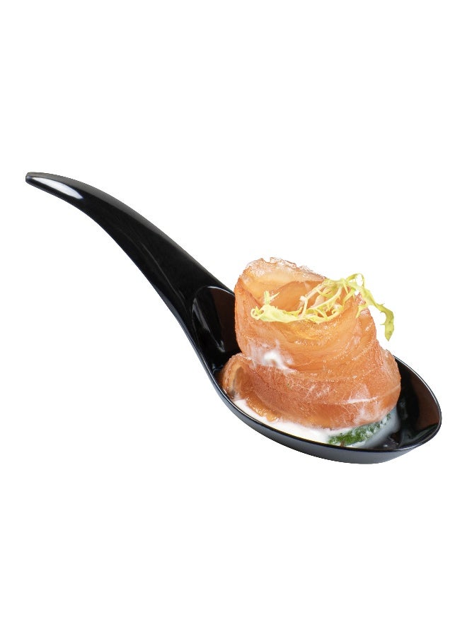 Restaurantware ملاعق مقبلات بطول 5 بوصات، 100 ملعقة هورس دوفر - قابلة للتصرف، لتقديم العينات، والمقبلات، والوجبات الخفيفة، أو الحلويات، ملاعق بلاستيكية سوداء، للمناسبات أو خدمات الطعام - Image 1