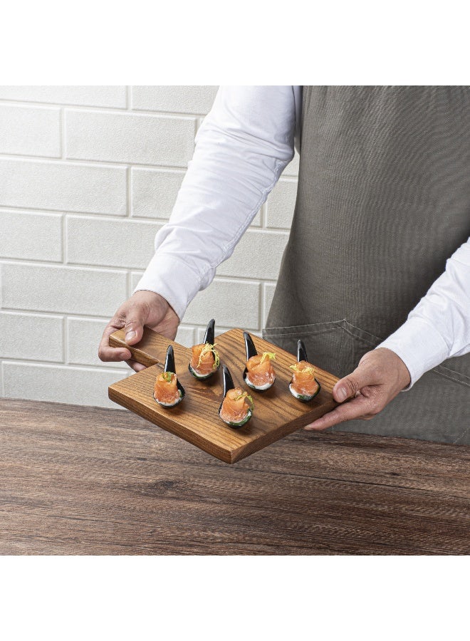 Restaurantware ملاعق مقبلات بطول 5 بوصات، 100 ملعقة هورس دوفر - قابلة للتصرف، لتقديم العينات، والمقبلات، والوجبات الخفيفة، أو الحلويات، ملاعق بلاستيكية سوداء، للمناسبات أو خدمات الطعام - Image 5