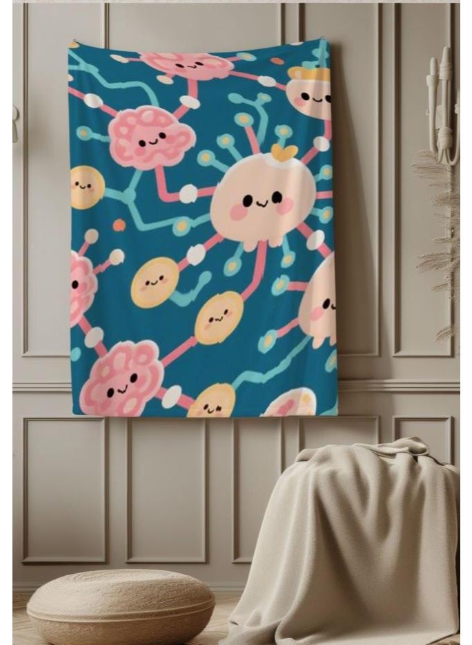 عام بطانية رقيقة من الفانيلا الكرتونية للأطفال والرضع (دافئة ومريحة، ومناسبة للنوم والألعاب) 70 سم * 100 سم