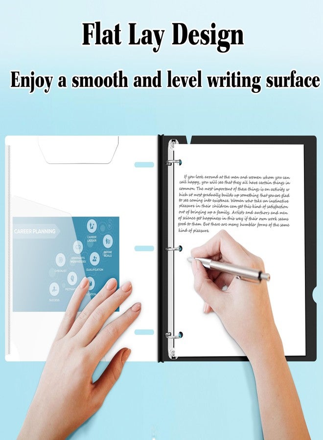 INFUN 1 Inch Telescoping 3 Ring Binder - 4PCS-White, Flexible Binders with Customizable Front Cover and Clear Catalog Pocket, 1Inch Rings, 225 Sheet Capacity - Image 4