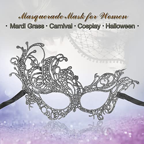 Cosmer Masquerade Mask for Women Lace Mask for Halloween Carnival Party Ball Costume (Phoenix 3 Colors) - Image 3