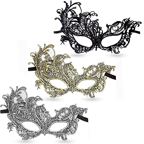 Cosmer Masquerade Mask for Women Lace Mask for Halloween Carnival Party Ball Costume (Phoenix 3 Colors) - Image 1