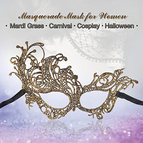 Cosmer Masquerade Mask for Women Lace Mask for Halloween Carnival Party Ball Costume (Phoenix 3 Colors) - Image 2