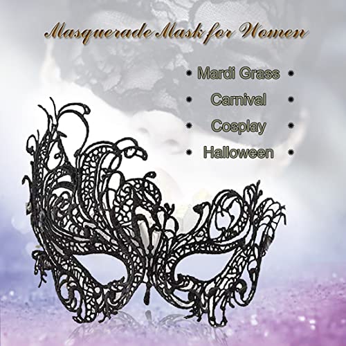 Cosmer Masquerade Mask for Women Lace Mask for Halloween Carnival Party Ball Costume (Phoenix 3 Colors) - Image 4