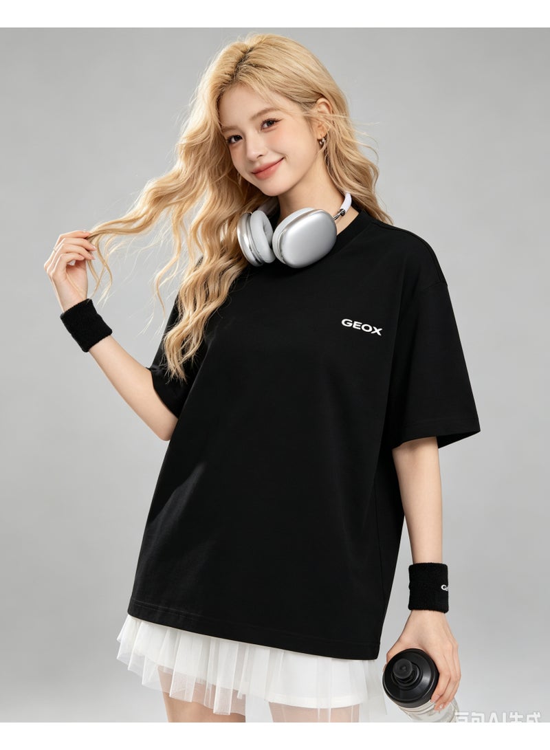 GEOX Unisex Crew Neck Short Sleeve T‑Shirt, Modern Urban Everyday Top For Men Women, Black - Image 5