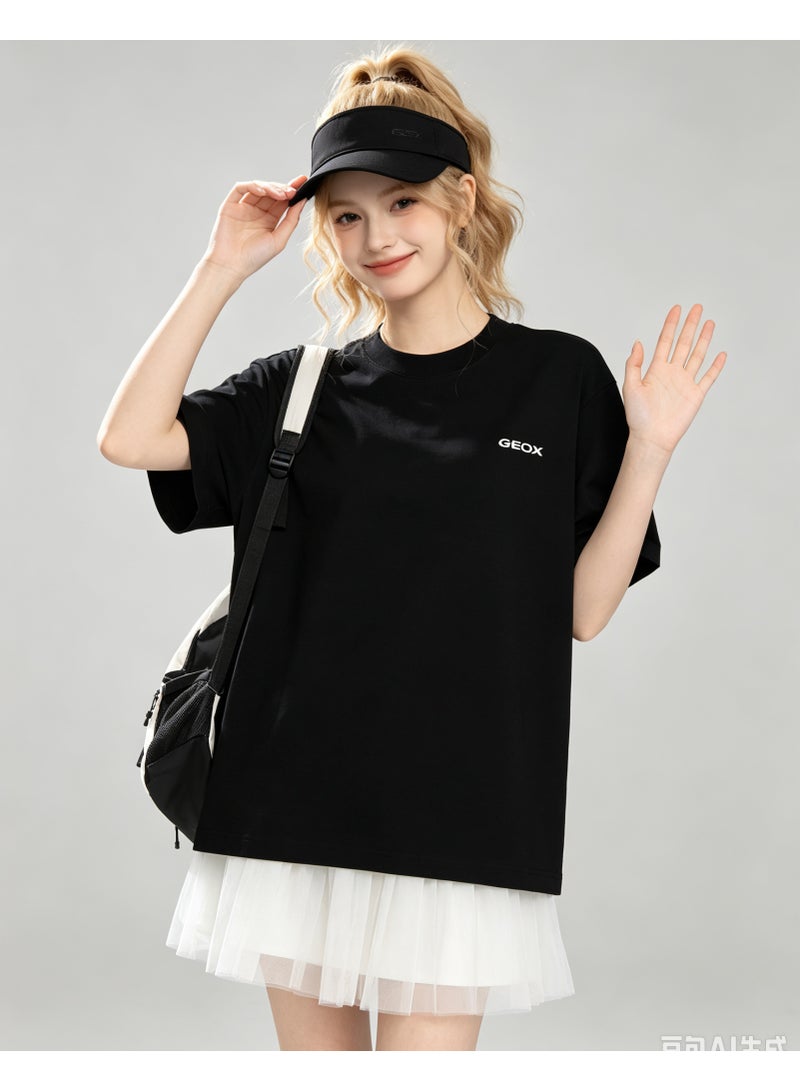GEOX Unisex Crew Neck Short Sleeve T‑Shirt, Modern Urban Everyday Top For Men Women, Black - Image 4