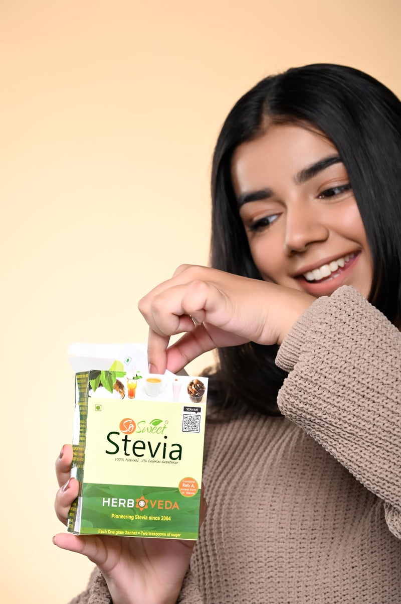 So Sweet Stevia 300 Tablets and 50 Sachets - Sugar-Free, Natural, Zero-Calorie Sweetener, Pack of 4, Ideal for Diabetics & Keto Diets, Convenient for Sweetening Drinks, Tea, Coffee, and Baking - Image 5