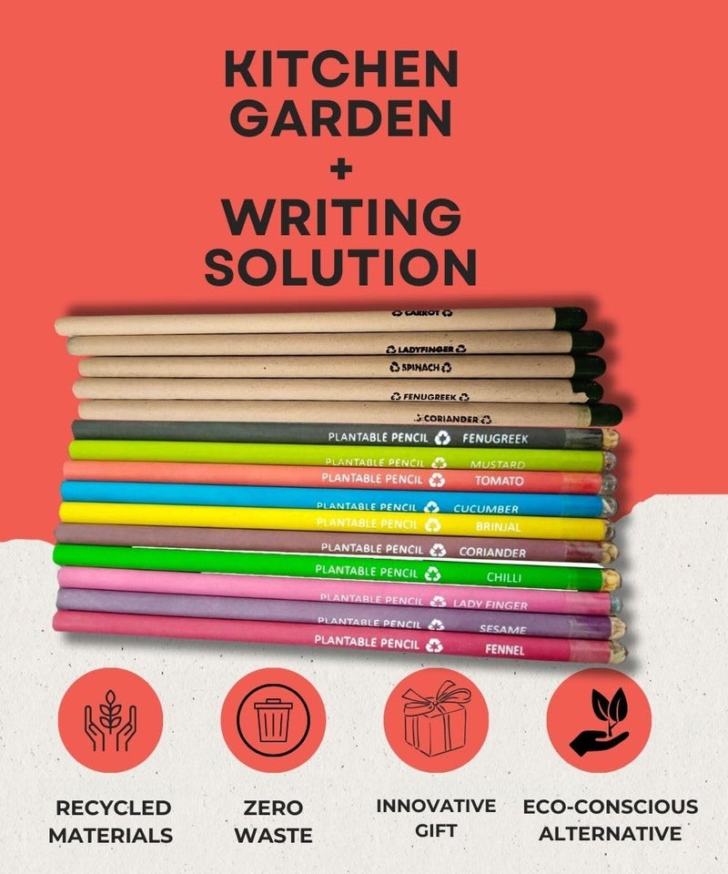 SavSea SavSea Plantable Seed Pencil Set - Grow Your Garden with Every Stroke, No Wood Pencils, Ideal for Return Gifts, Education, and Green Initiatives - Pack of 10  - Image 3
