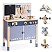 ROBUD Wooden Toy Workbench Large Kids Wooden Play Tool Pretend Play Creative Building Set Construction Workshop Tool Bench Toys Gift for Girls Boys 3 - Image 2