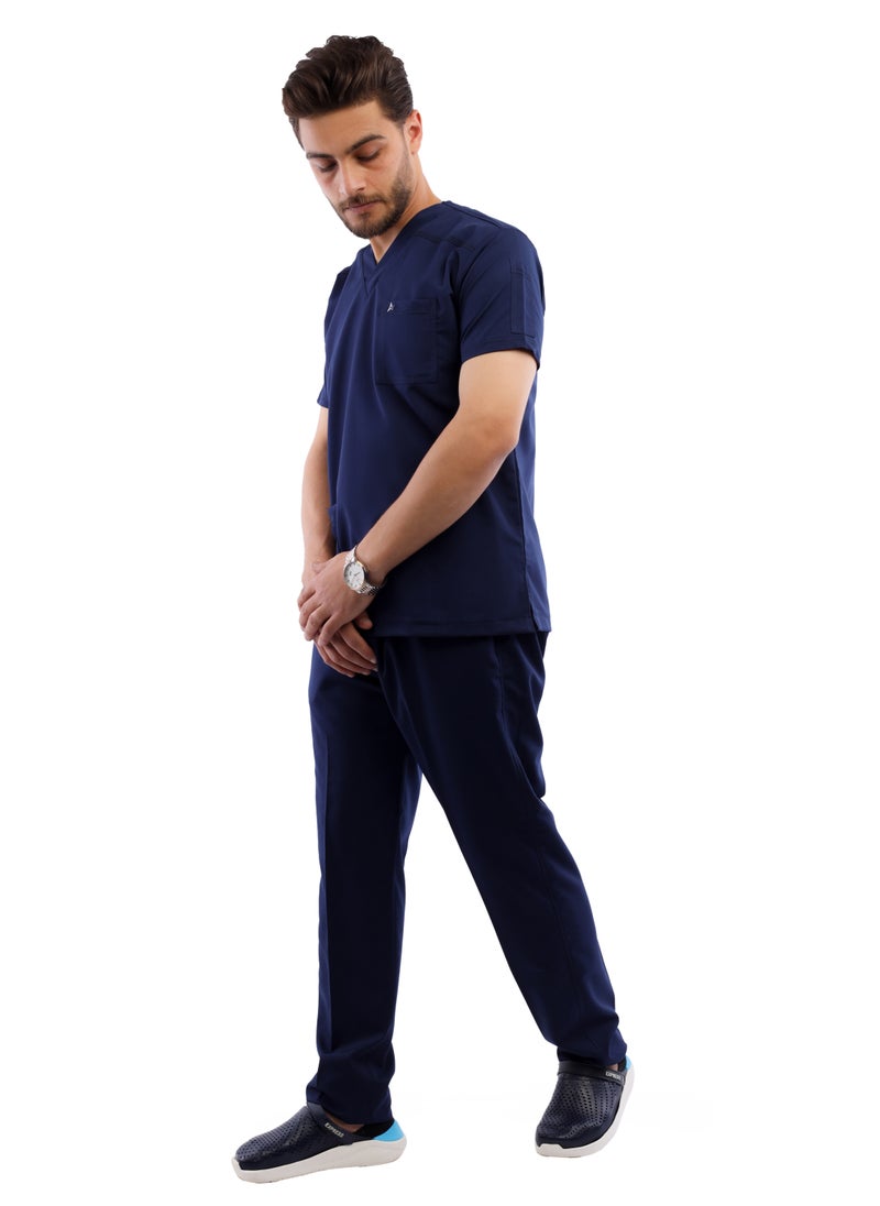 APEX Premium Scrub 1/2 Sleeve Male Dark Blue Medi-Tex  - Image 1