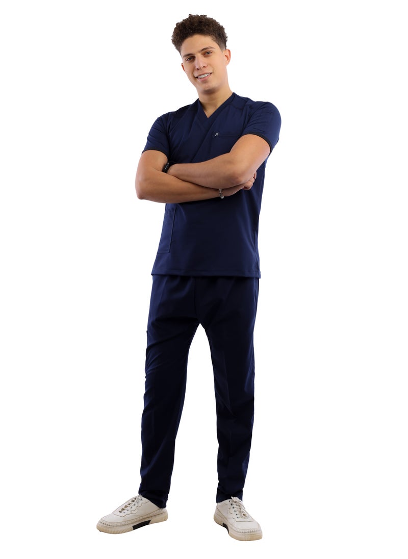 APEX Premium Scrub 1/2 Sleeve Male Dark Blue Medi-Tex  - Image 2
