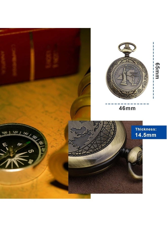 Create idea Retro Portable Compass Camping Survival Compass Metal Pocket Compass Kids Compass for Hiking Camping Hunting Outdoor Military Navigation Tool  - Image 2