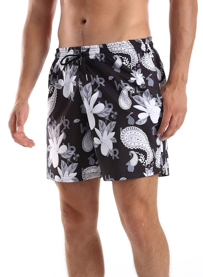 WHITE RABBIT Elastic Waist Polyester Summer Swim Short  - Image 2