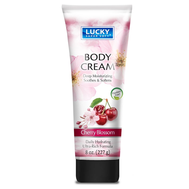 Lucky Super Soft Body Cream, Cherry Blossom, 8 Ounce - Image 1