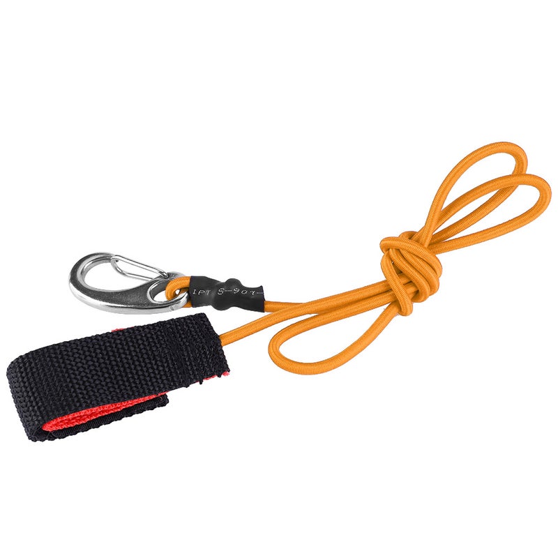 Elastic String Boating Kayak Paddle Safety Rod Leash with Carabiner for Paddling Orange - Image 3