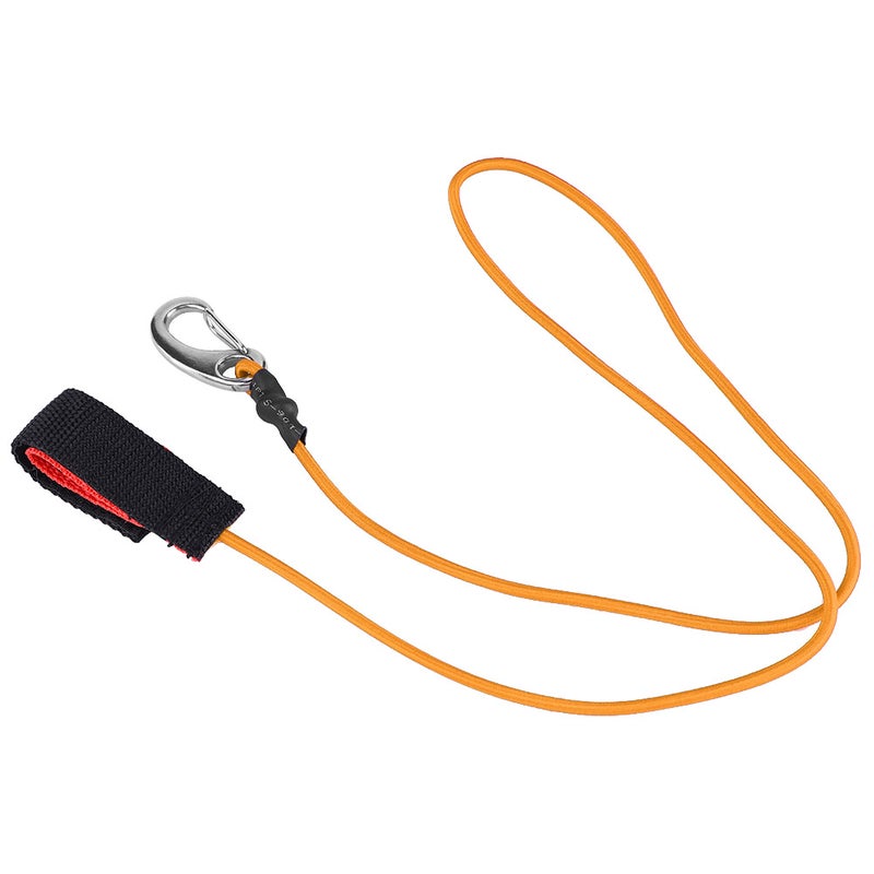 Elastic String Boating Kayak Paddle Safety Rod Leash with Carabiner for Paddling Orange - Image 2