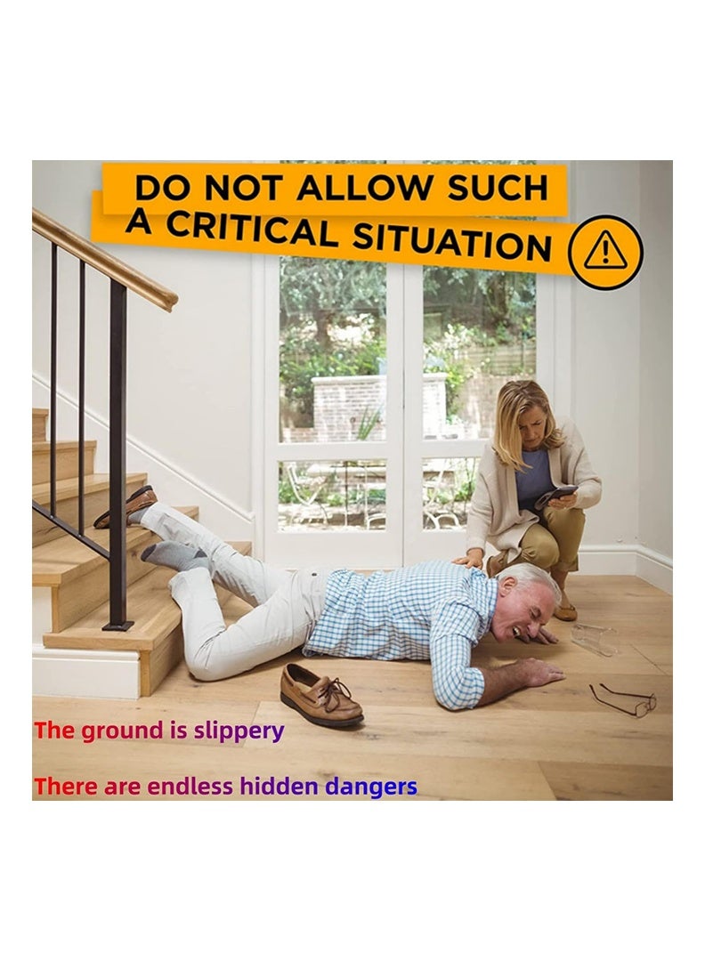 شريط مضاد للانزلاق عبوة من 2 لفافة، مقاس 5 سم × 5 أمتار، شريط حبيبي مانع للانزلاق، شريط قبضة لاصق متين للسلالم، شريط أمان عالي الجر، شرائط PVC مقاومة للماء للدرجات، للاستخدام الداخلي والخارجي (أسود) - Image 3