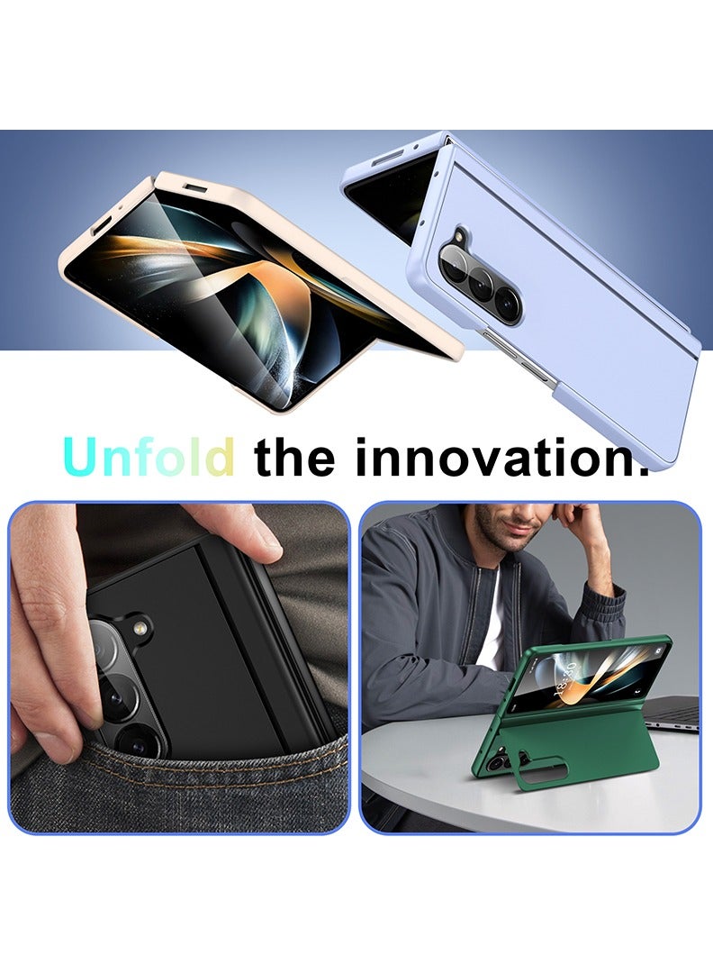 Theodor Samsung Galaxy Z Fold 6 Phone Case Liquid Silicone Grip, Cute Thin Slim Soft Rubber TPU Plain Smooth Gel Cover, Matte Solid Protective & Shockproof (Purple) - Image 2