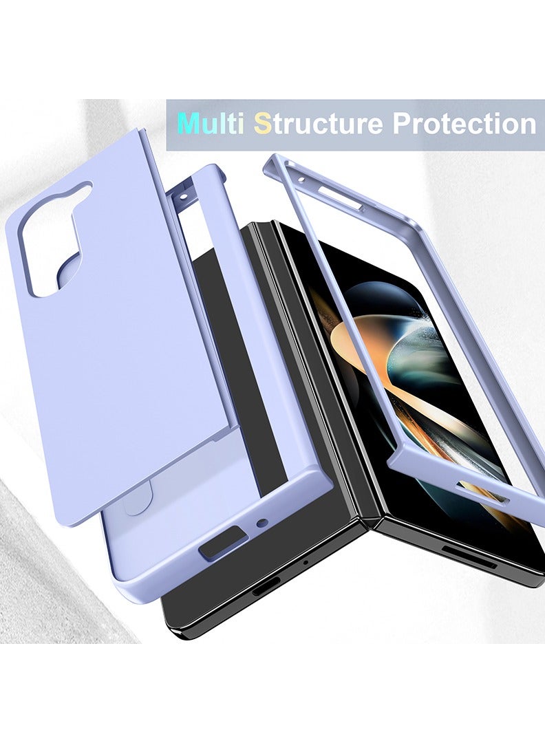 Theodor Samsung Galaxy Z Fold 6 Phone Case Liquid Silicone Grip, Cute Thin Slim Soft Rubber TPU Plain Smooth Gel Cover, Matte Solid Protective & Shockproof (Purple) - Image 3