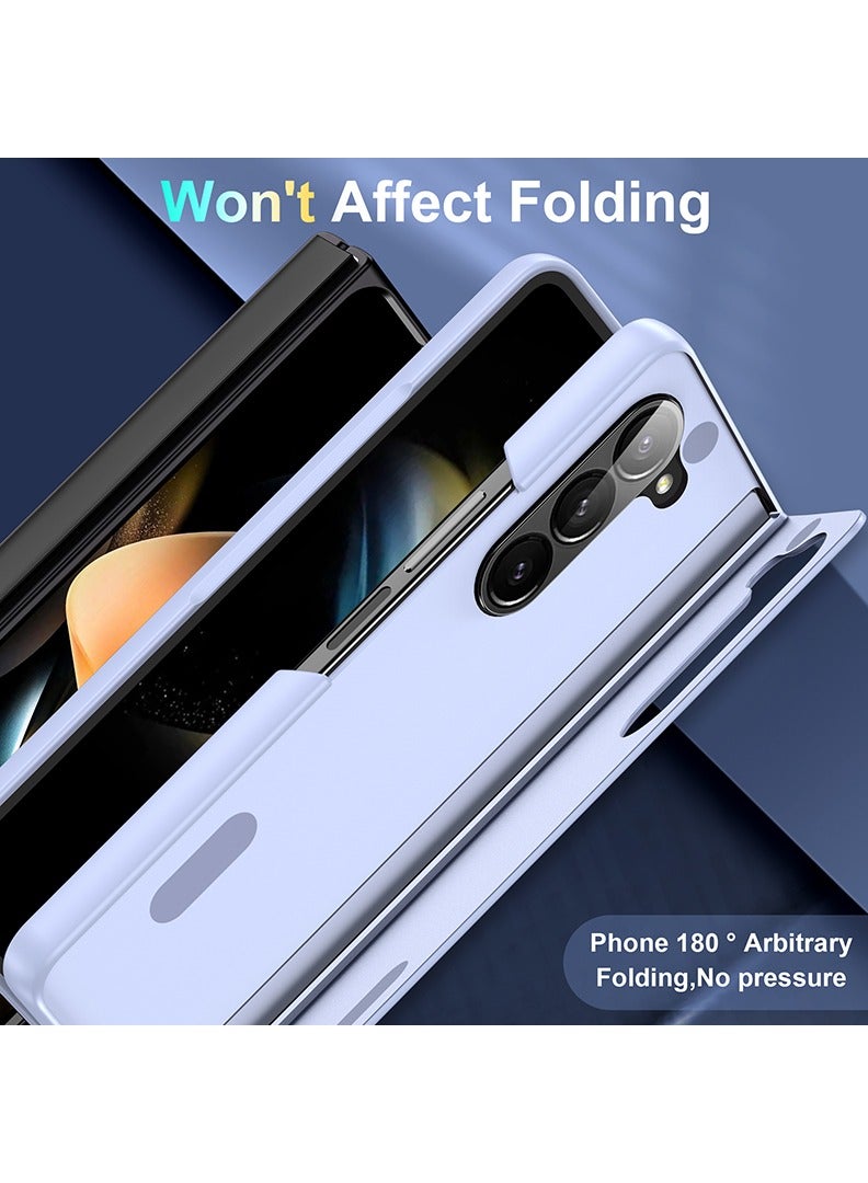 Theodor Samsung Galaxy Z Fold 6 Phone Case Liquid Silicone Grip, Cute Thin Slim Soft Rubber TPU Plain Smooth Gel Cover, Matte Solid Protective & Shockproof (Purple) - Image 4