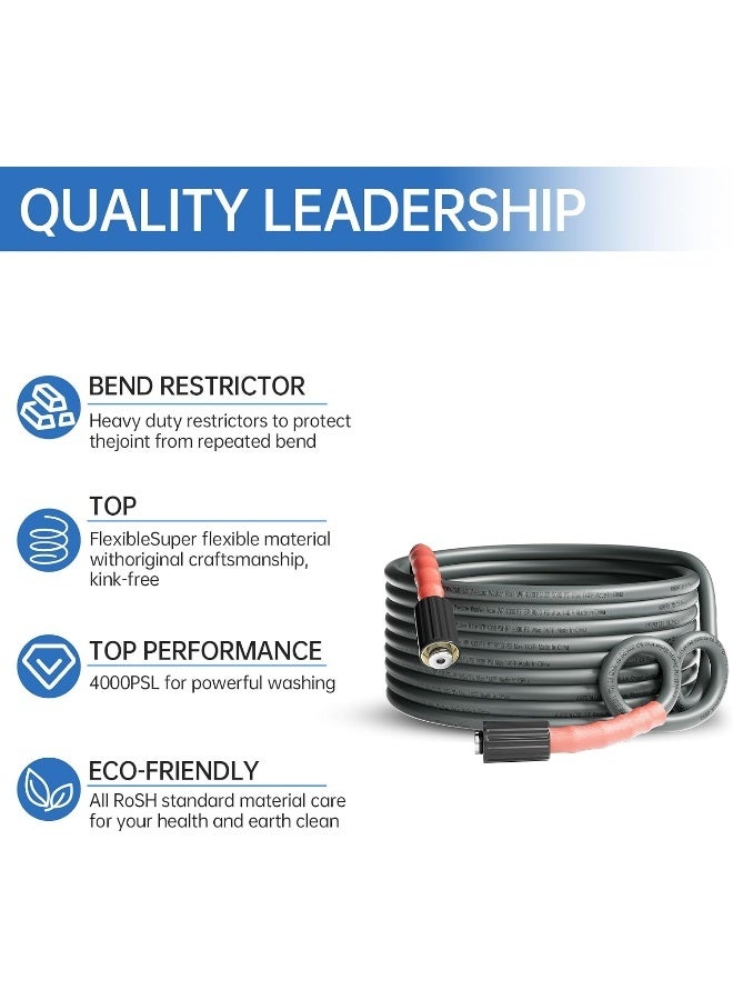 AURORA CAR Super Flexible Pressure Washer Hose 25Ft 1/4"  - Image 2