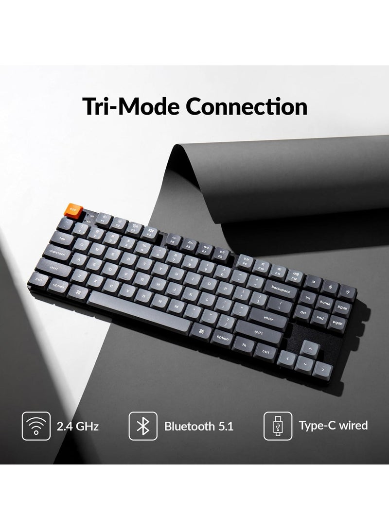 Keychron K1 Max 80% layout 2.4GHz ultra slim Wireless Bluetooth/USB-C wired, QMK/VIA Mechanical Keyboard RGB Backlight Hot Swappable Version low profile Gateron red switch Compatible with Mac & Windows - Image 3