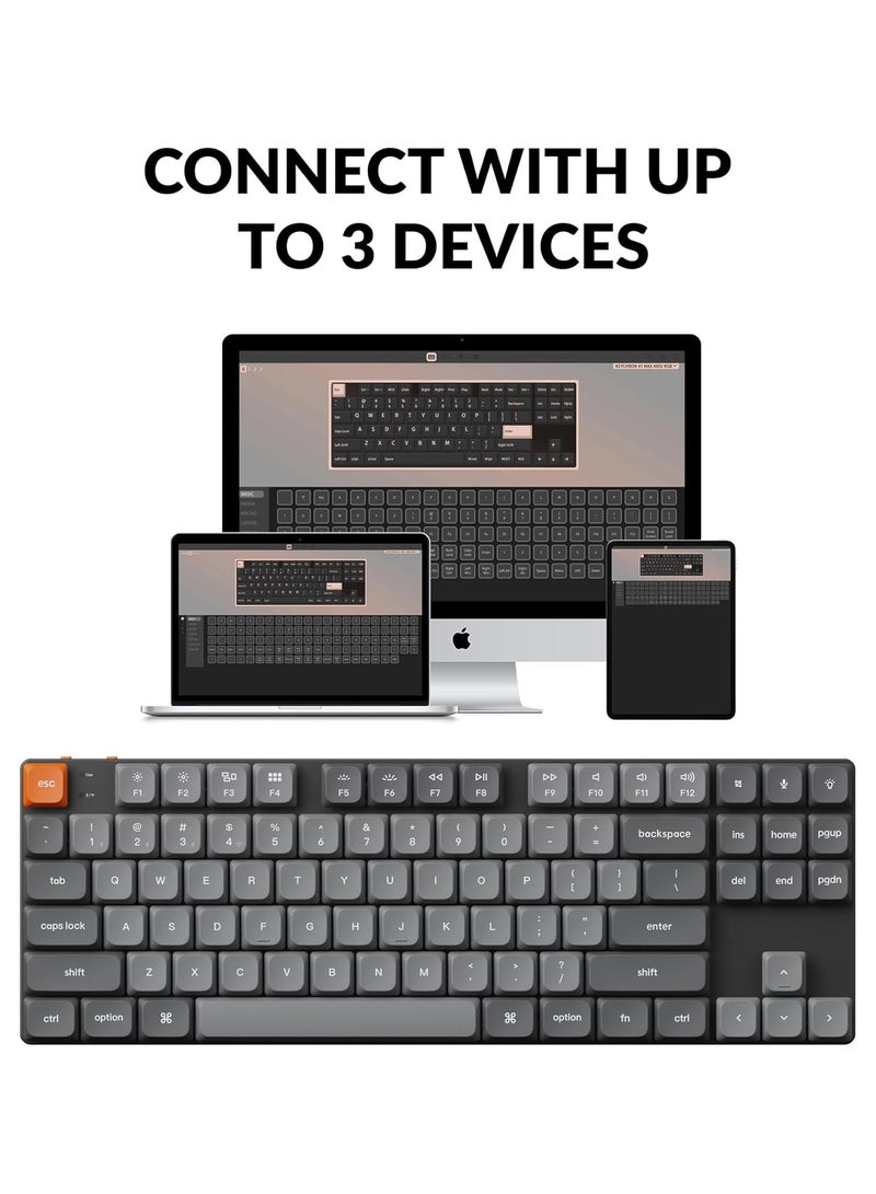Keychron K1 Max 80% layout 2.4GHz ultra slim Wireless Bluetooth/USB-C wired, QMK/VIA Mechanical Keyboard RGB Backlight Hot Swappable Version low profile Gateron red switch Compatible with Mac & Windows - Image 4