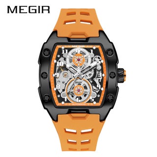 MEGIR 8602 Mens Barrel-Shaped Mechanical Watch Black Shell White Orange Face Orange Silicone Tape - pzsku/Z722A43C8C37A5ECD58F8Z/45/1746203183/8e694ab0-c849-46bd-ae41-01eea55c2256