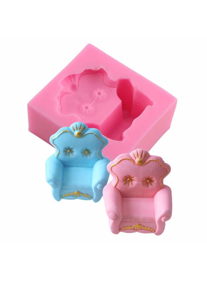 HiParty Hi-Party 3D Sofa Chair Silicone Mold European Style Furniture Cake Decorating Molds Fondant Cake Mould Chocolate Candy Gum Paste Soap Mould Kitchen Baking Moulds - Image 1