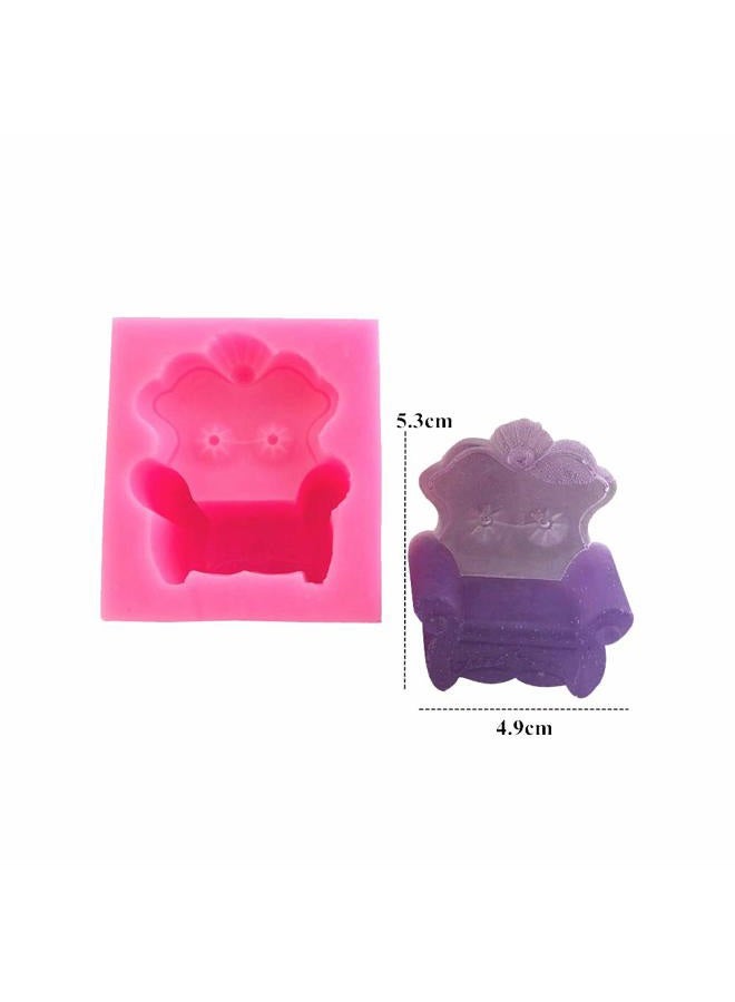 HiParty Hi-Party 3D Sofa Chair Silicone Mold European Style Furniture Cake Decorating Molds Fondant Cake Mould Chocolate Candy Gum Paste Soap Mould Kitchen Baking Moulds - Image 4