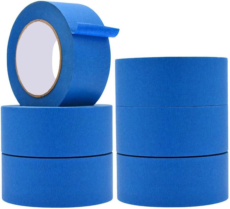 مارك شريط لاصق للرسامين، 6 قطع، مقاس 2 بوصة × 1 ياردة، أزرق - Image 1