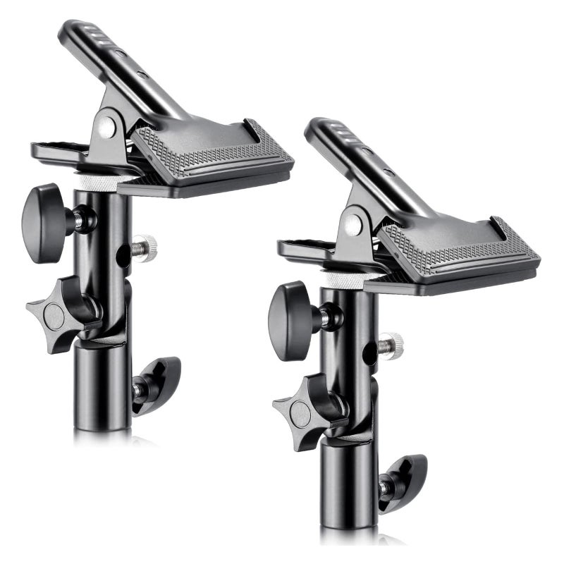 Neewer 2 PCS Photo Studio Heavy Duty Metal Clamp Holder with 5/8" Light Stand Attachment for Reflector - Image 1