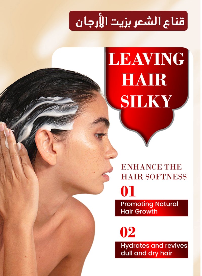 Kanza قناع شعر كريمي بزيت الأركان 1000 جرام - يغذي ويصلح وينعم ويجعل الشعر لامعًا - يصلح بصيلات الشعر التالفة ويعيد صحة الشعر - كريم مضاد لتساقط الشعر وتجديد الشعر بزيت الأركان الكريمي - Image 3