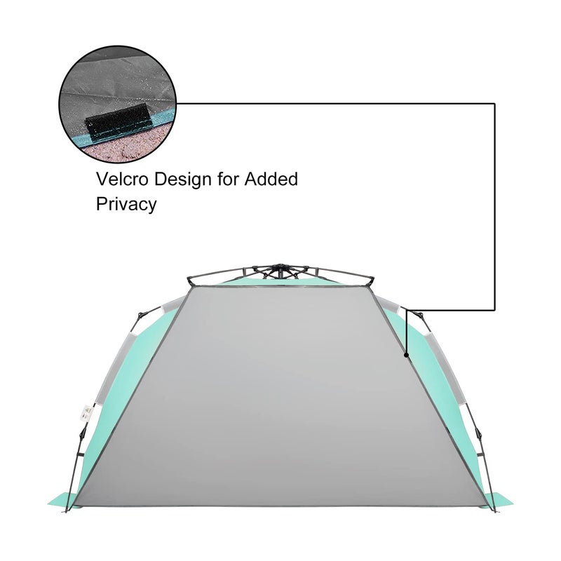 Oileus XX-Large Beach Tent Sun Shelter for 5-6 Person Portable Sun Shade Instant Pop Up Tent for Beach with Carrying Bag, Stakes, 6 Sand Pockets, Anti UV for Fishing Hiking Camping Blue - Image 5