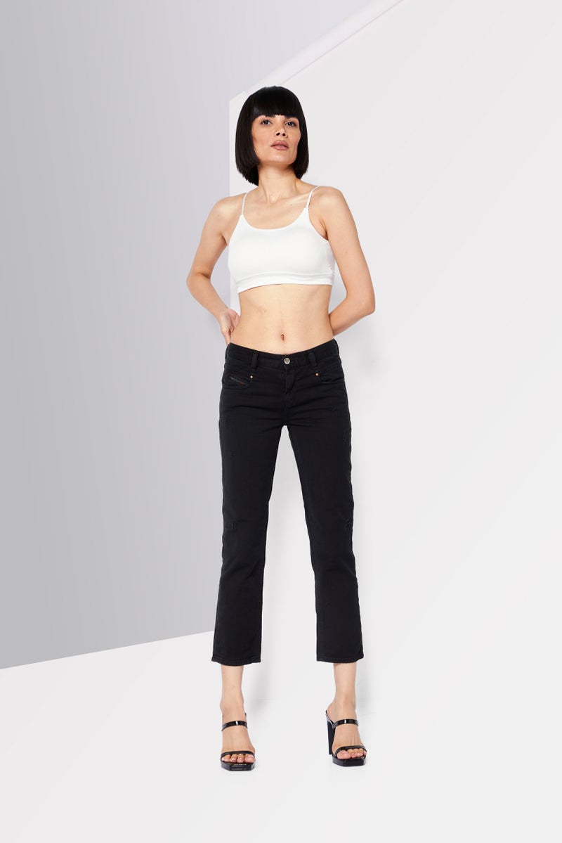 DIESEL Women Regular Fit Solid Non-Stretchable Denim, Black - Image 2