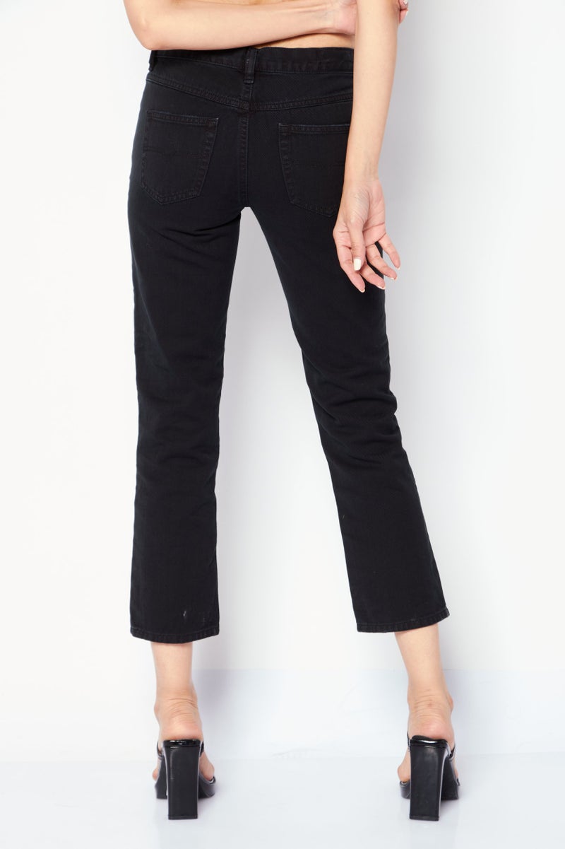 DIESEL Women Regular Fit Solid Non-Stretchable Denim, Black - Image 4