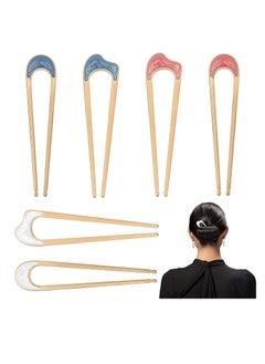 6 Pack U-Shaped Metal Hair Pins, Vintage Style for Elegant Bun Hairstyles, Hair Accessory for Women & Girls.