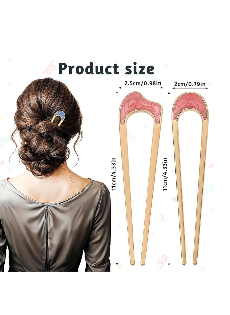 Oasisgalore - 6 Pack U-Shaped Metal Hair Pins, Vintage Style for Elegant Bun Hairstyles, Hair Accessory for Women & Girls. - Image 1