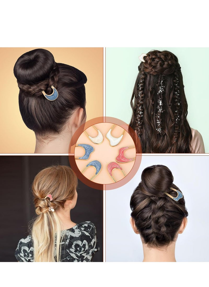 Oasisgalore - 6 Pack U-Shaped Metal Hair Pins, Vintage Style for Elegant Bun Hairstyles, Hair Accessory for Women & Girls. - Image 1