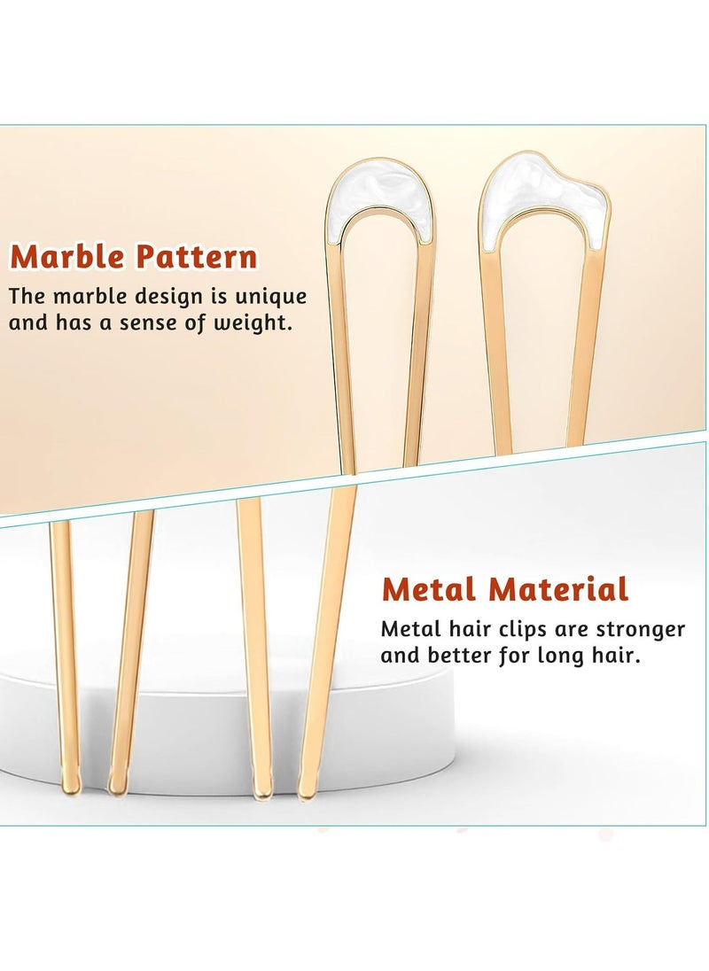 Oasisgalore - 6 Pack U-Shaped Metal Hair Pins, Vintage Style for Elegant Bun Hairstyles, Hair Accessory for Women & Girls. - Image 1