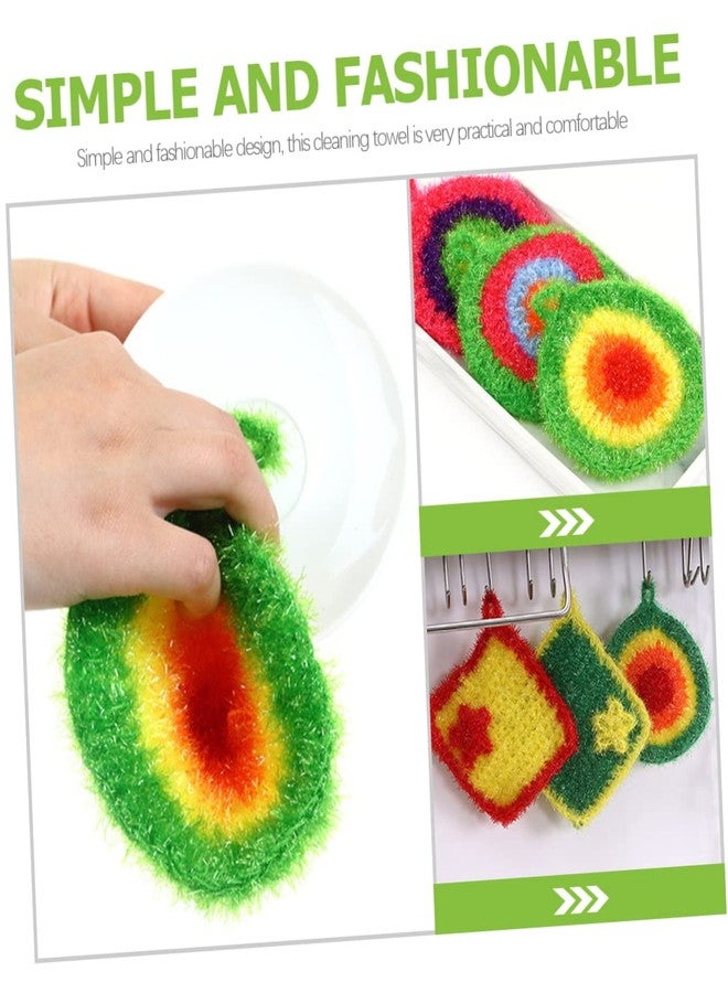 HEALLILY 5pcs Dish Sponges Cleaning Scrubber Swedish Cloth Reusable Washing Foam Sponges Kitchen Cleaning Towel Convenient Towels Water Absorbing s Round s - Image 3