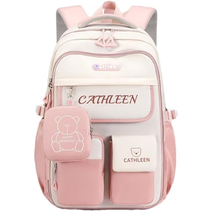 CATHLEEN Kids Backpack Girls And Boys Sideopening Refrigerator Lightweight Elementary Schoolbag Cute Cartoon Bear Large Capacity School Laptop Bookbags For Teens Students - Image 1