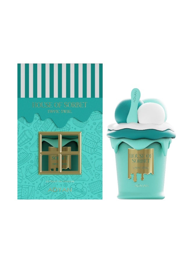 Adyan Tropic Swirl House of Sorbet Extrait De Parfum, Mandarin, Watermelon & Coconut Fragrance, Long Lasting, 100ml - Image 1