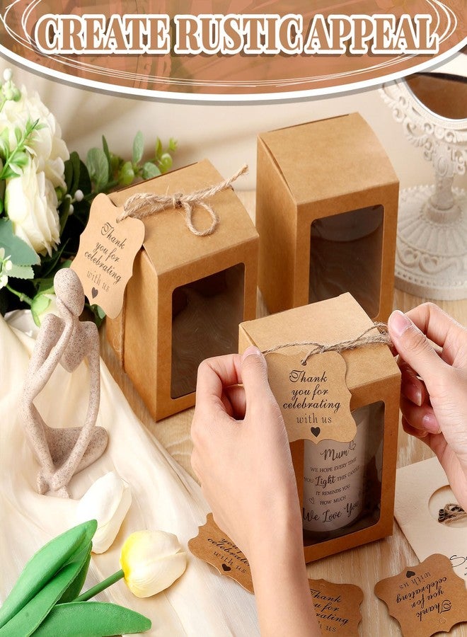 ReliThick 100 Set Candles Gift Boxes Include 100 Pcs Transparent Candles Packaging Box 3.35x3.35x3.94 in for 10oz Candle Jar 100 Thank You Tags a Roll Rope for Birthday Baby Shower Wedding - Image 4