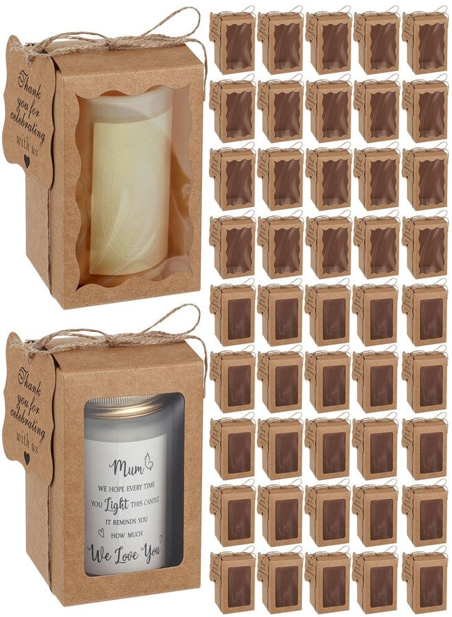ReliThick 100 Set Candles Gift Boxes Include 100 Pcs Transparent Candles Packaging Box 3.35x3.35x3.94 in for 10oz Candle Jar 100 Thank You Tags a Roll Rope for Birthday Baby Shower Wedding - Image 1